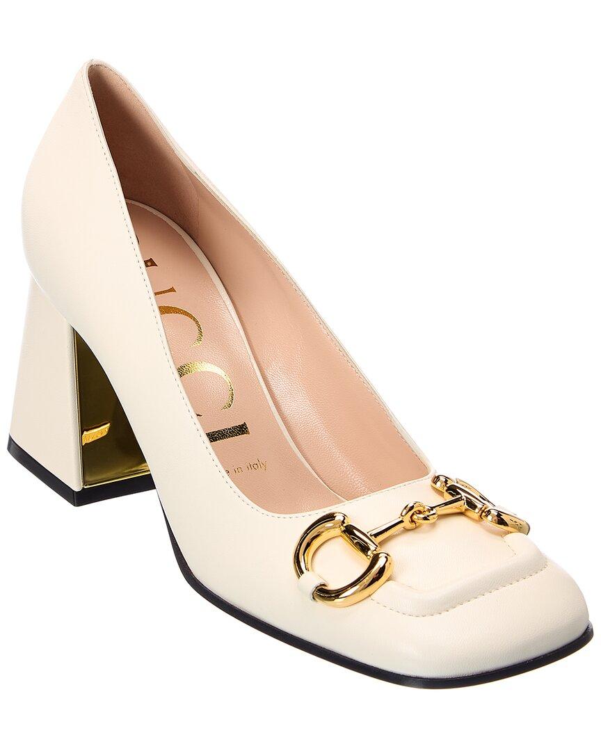 Gucci Horsebit Leather Pump in White Lyst