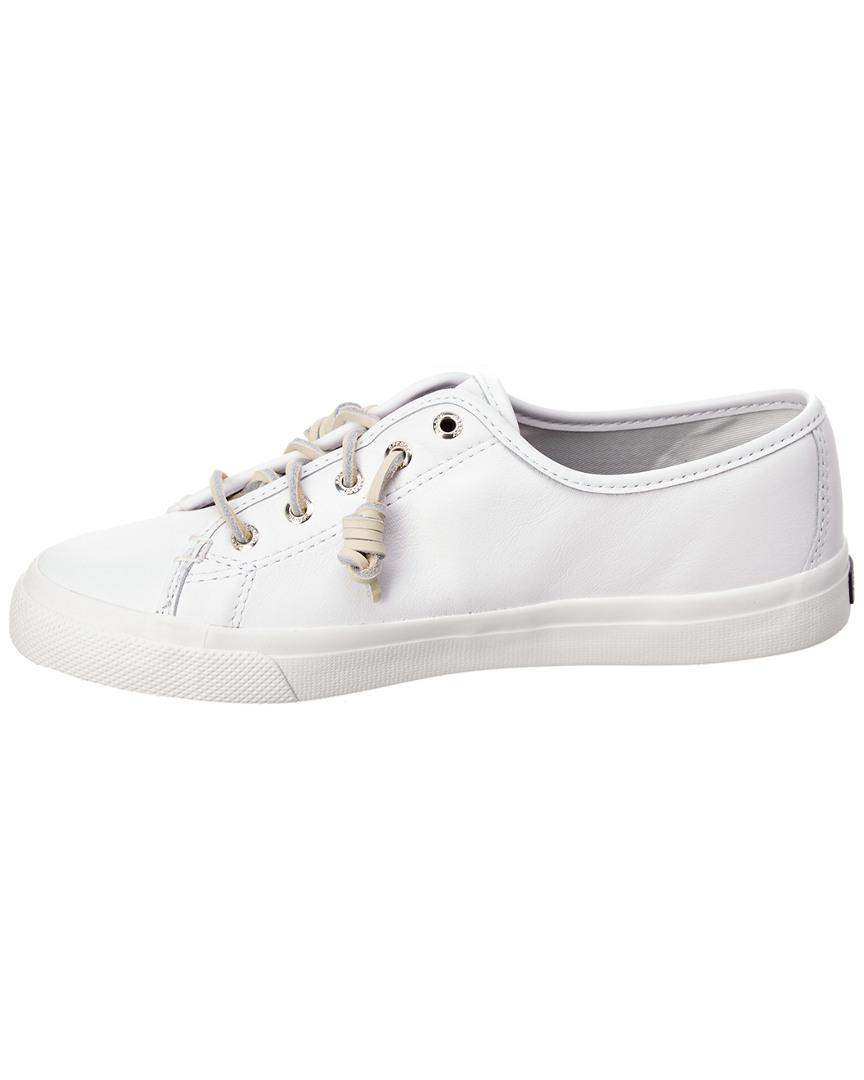 Sperry Top-Sider Women's Seacoast Leather Sneaker in White - Lyst