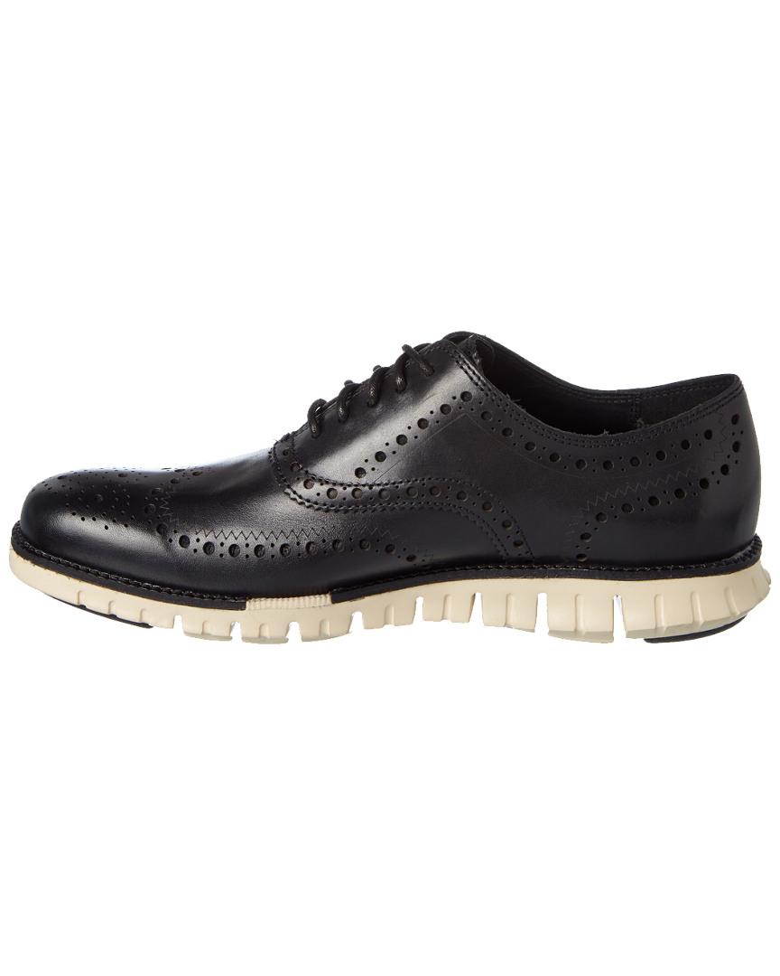 Cole Haan Zero Grand Wingtip Leather Oxford in Black for Men - Save 1% ...