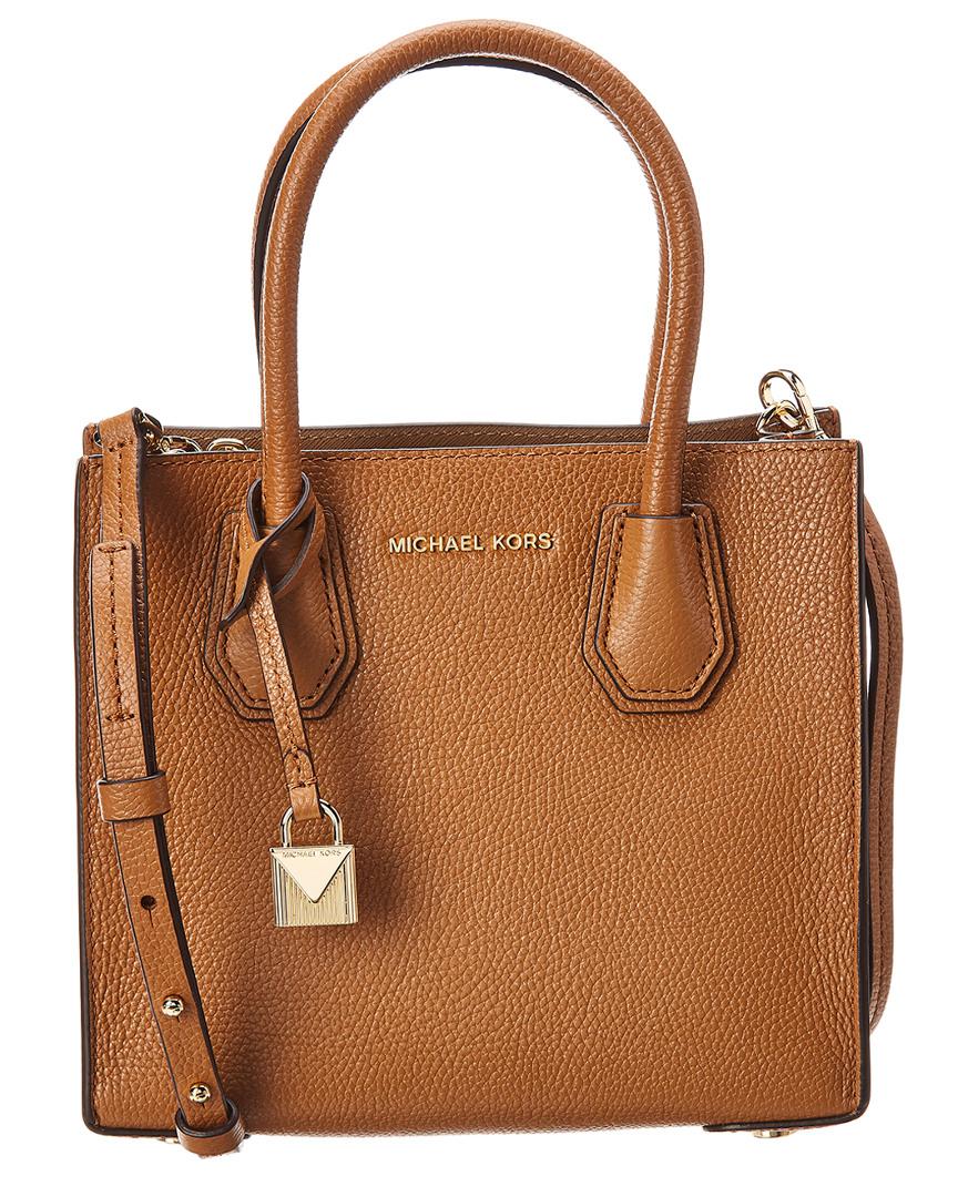 MICHAEL Michael Kors Michael Kors Mercer Medium Leather Messenger Bag in Brown Lyst