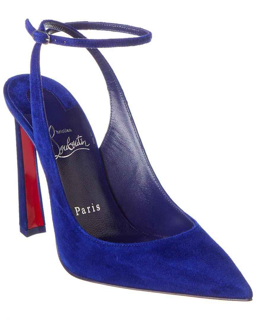 Christian louboutin blue suede pumps hotsell