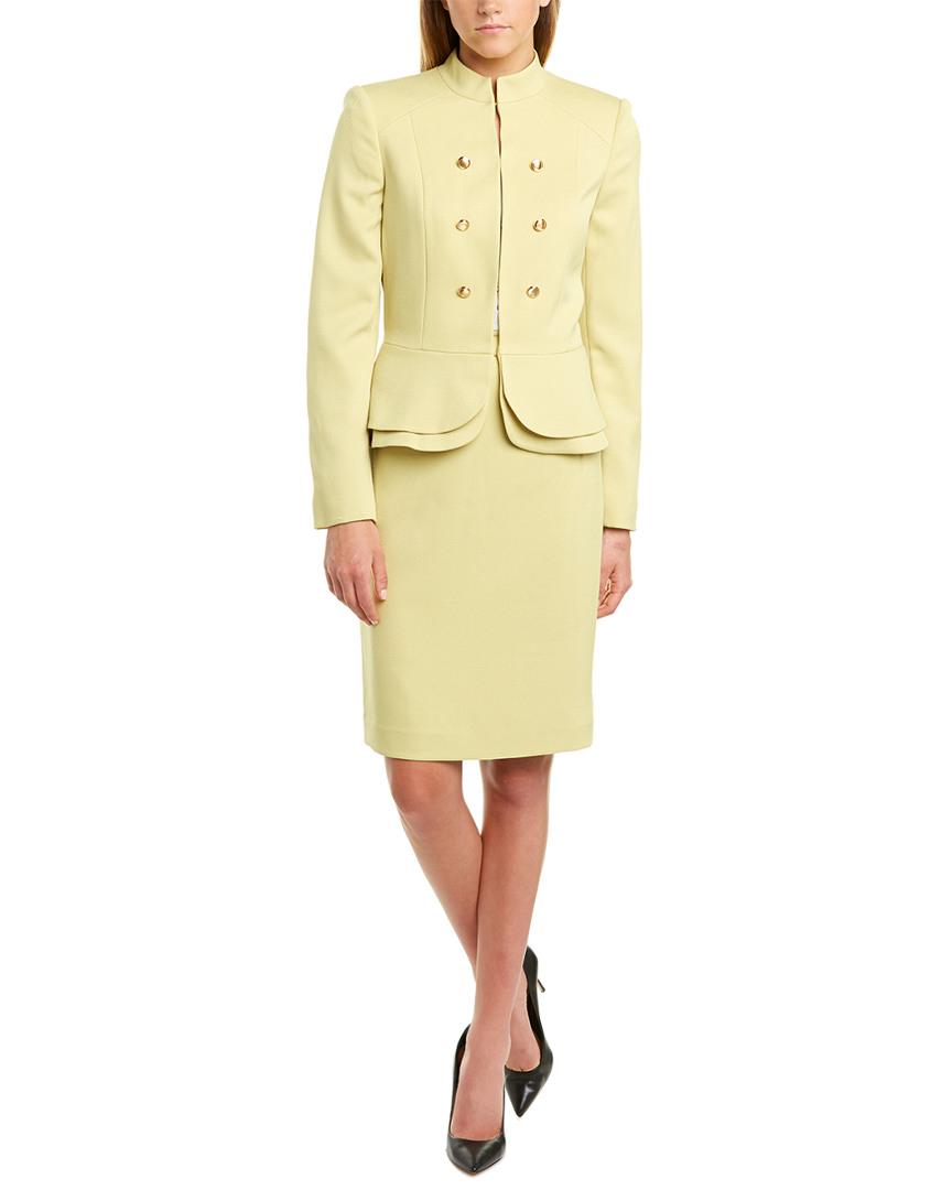 Tahari Tahari Asl 2pc Skirt Suit in Yellow | Lyst