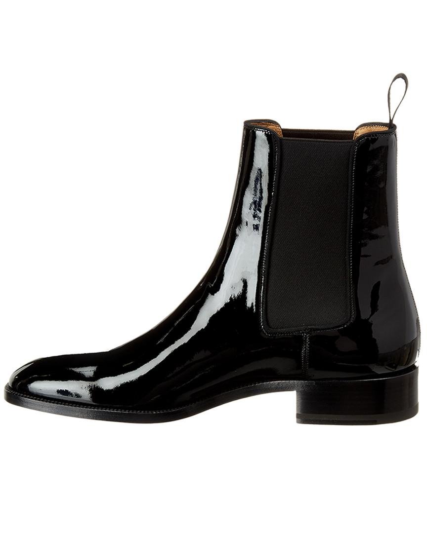 Christian Louboutin Leather Samson Orlato Patent Boot in Black - Lyst