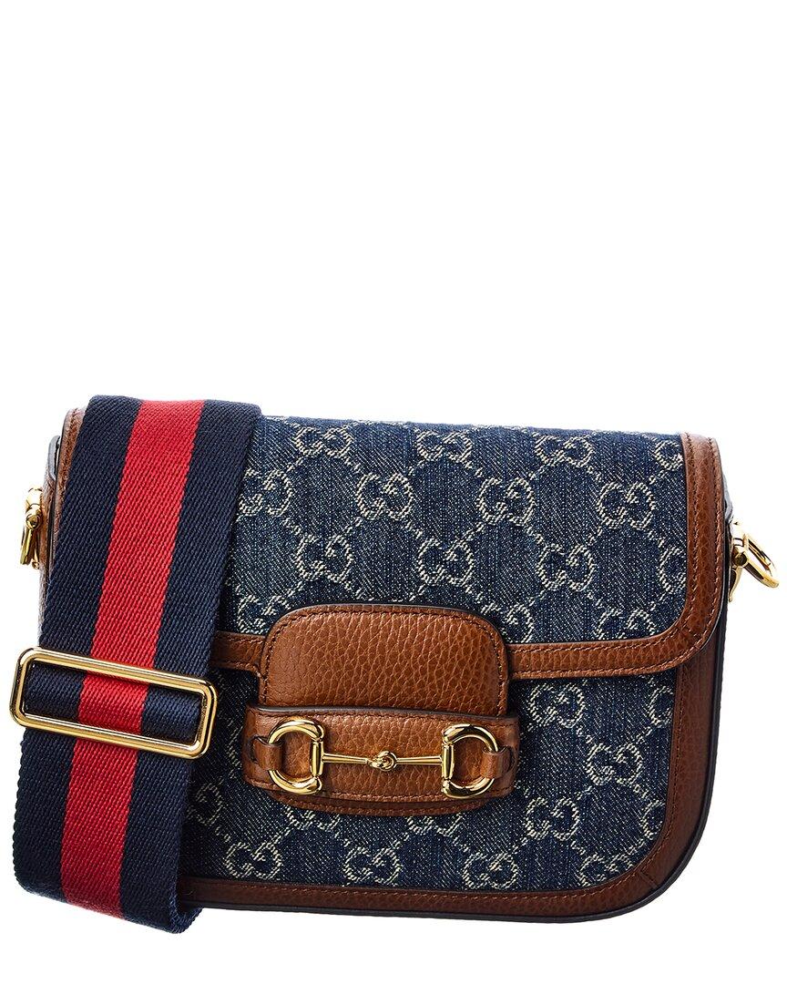 Gucci Horsebit 1955 Mini GG Denim & Leather Shoulder Bag in Blue Lyst