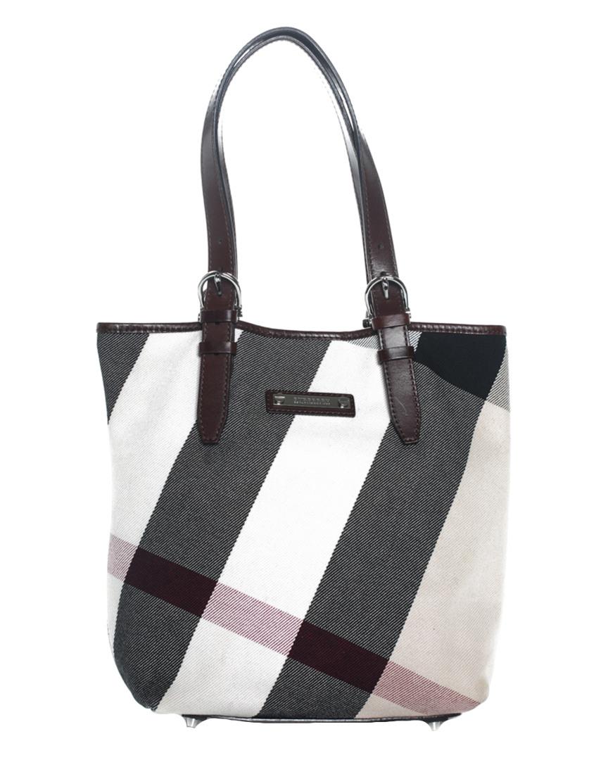 burberry black and white check handbag