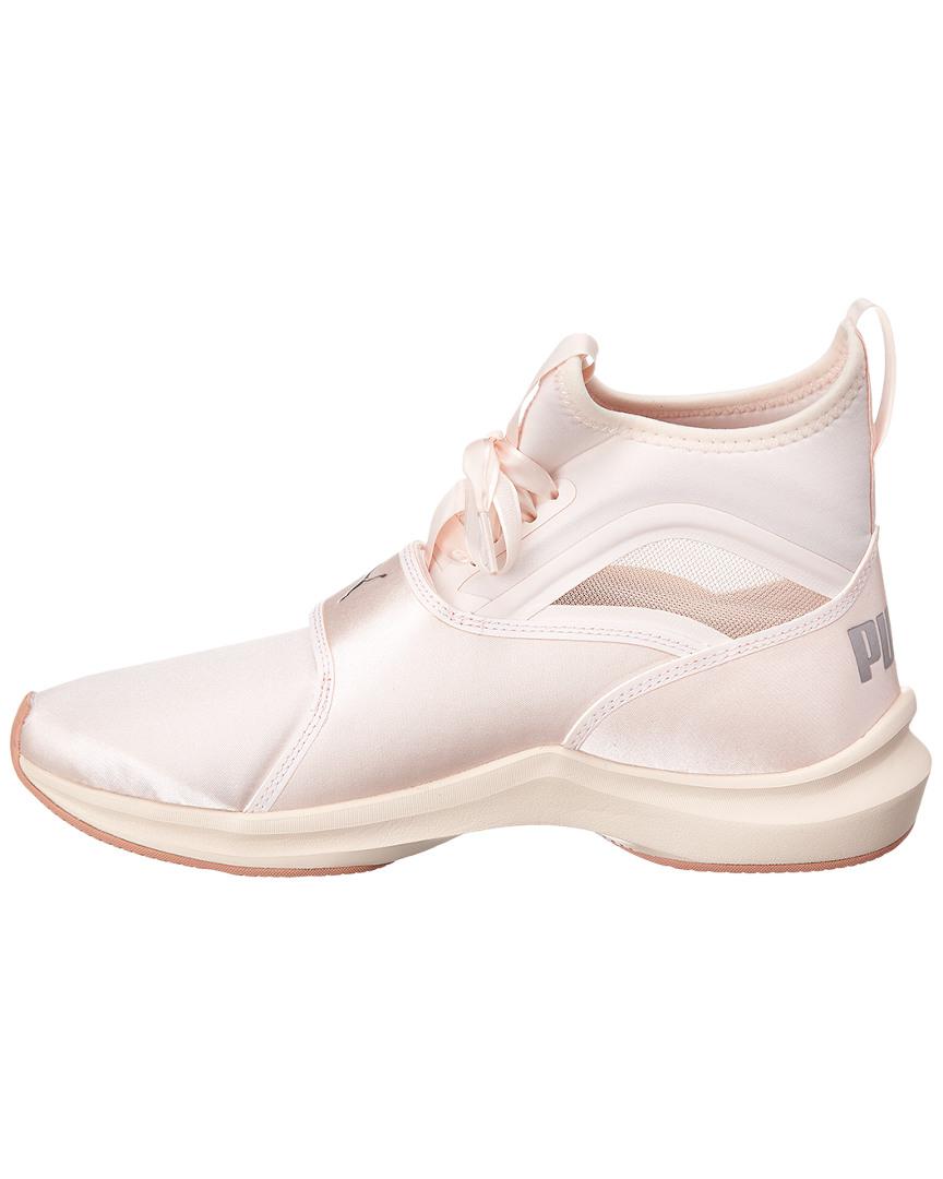 PUMA Women's Phenomenon Satin Sneaker in Pink (White) | Lyst