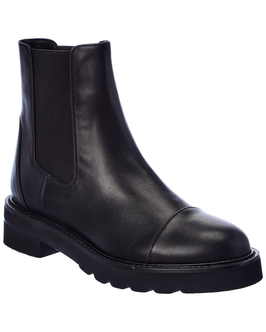 Stuart Weitzman Frankie Lift Leather Bootie in Black | Lyst