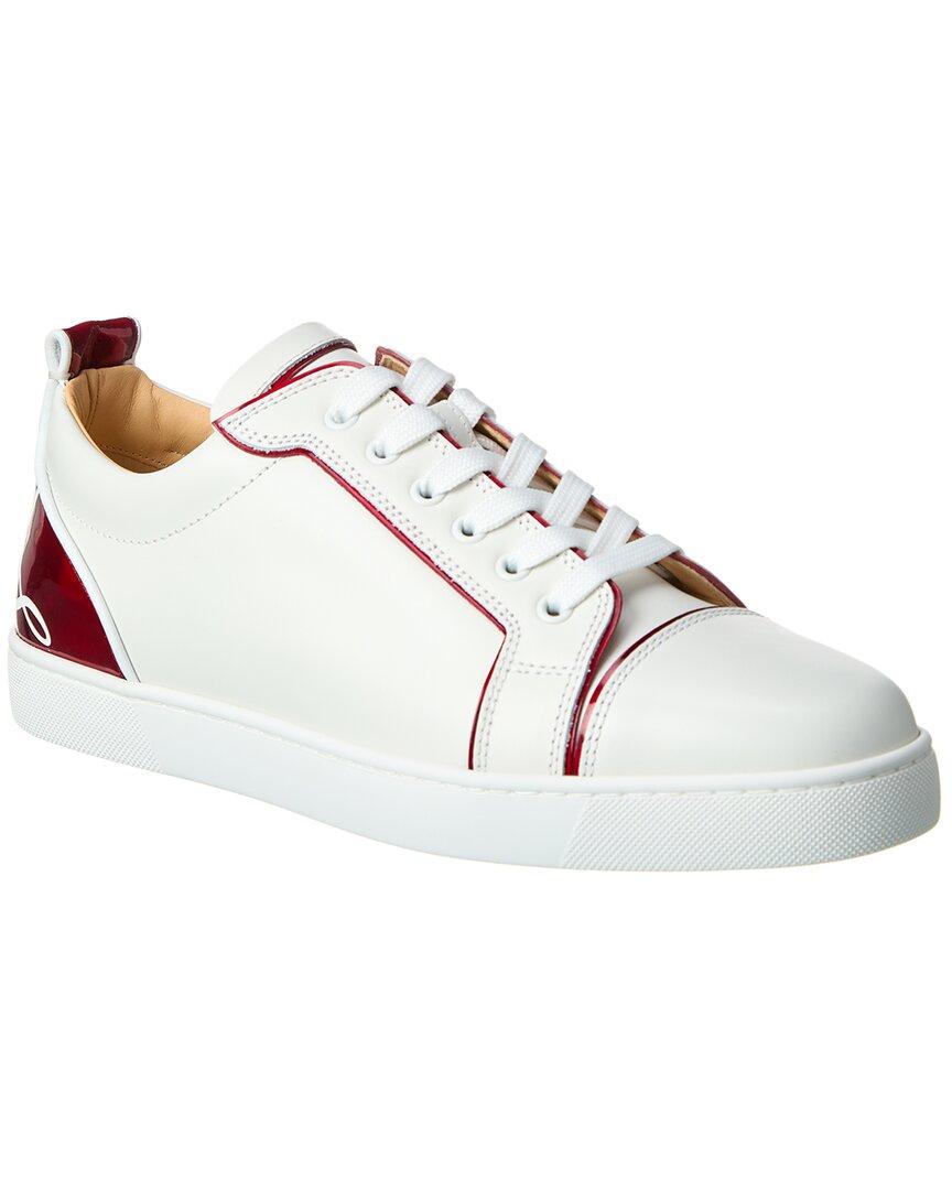 Fun Louis Junior Leather Sneakers in White - Christian Louboutin