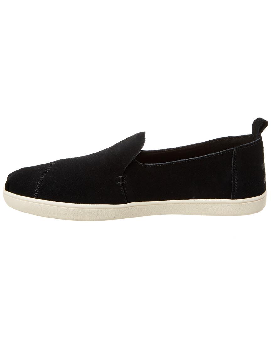 TOMS Deconstructed Alpargata Womens Suede Slip-Ons in Black Suede ...