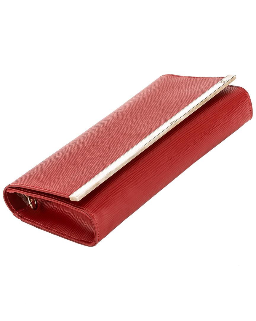 Leather clutch bag Louis Vuitton Red in Leather - 28692370