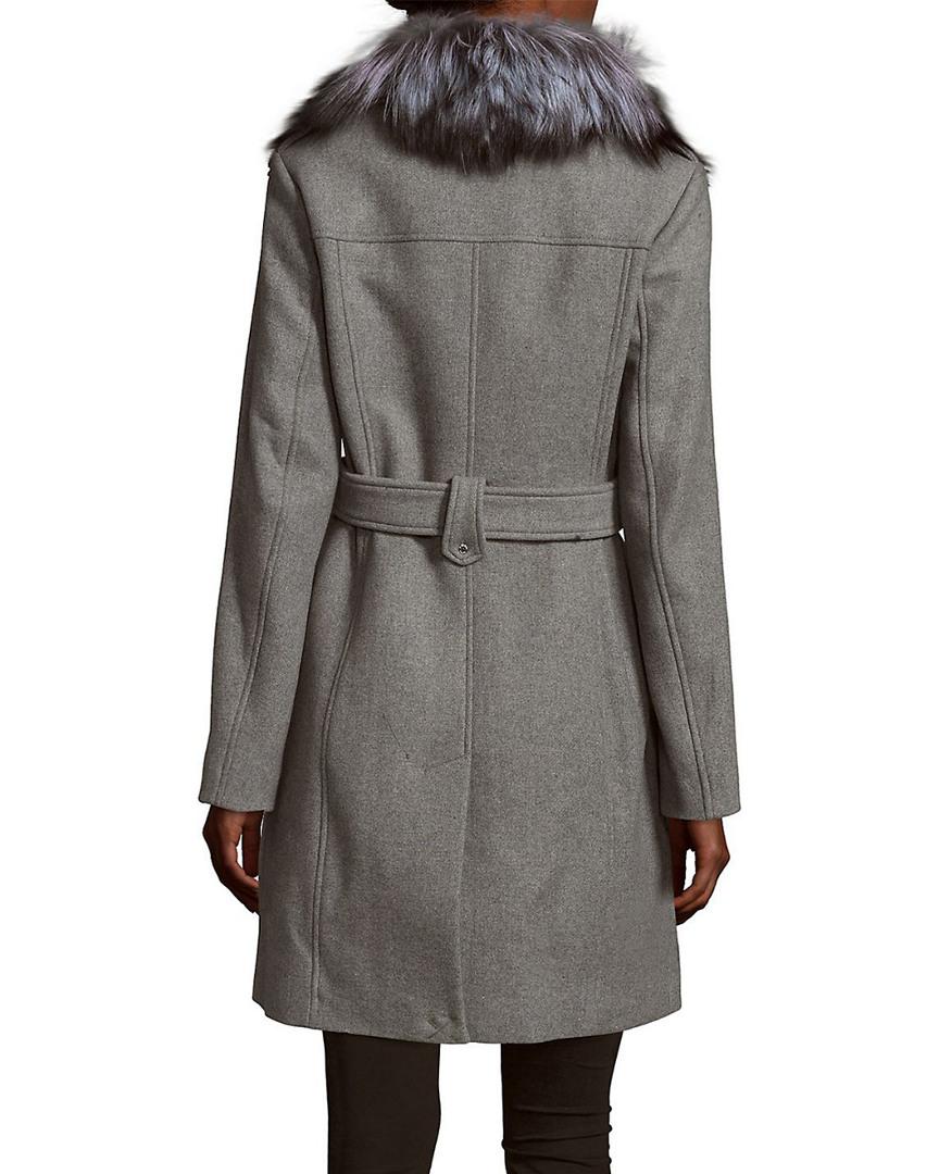 Michael Kors Fur Michael Kors Long Coat in Grey (Grey) - Lyst