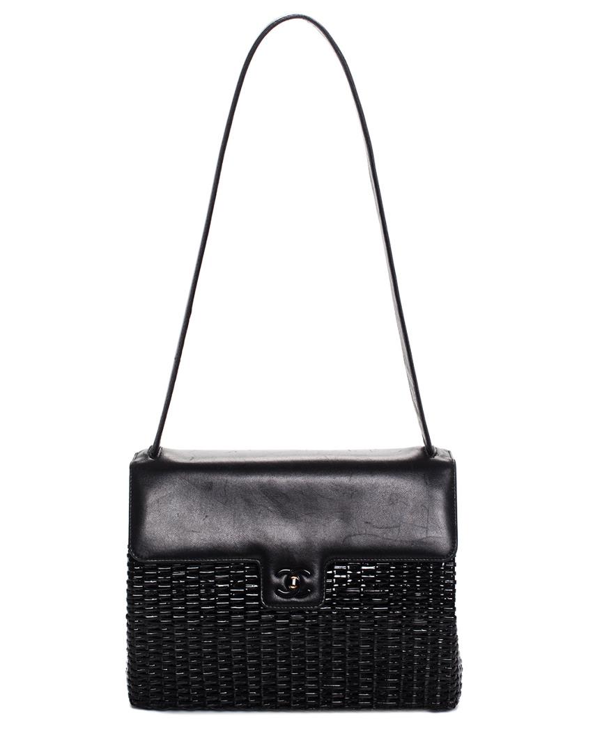 black wicker bag