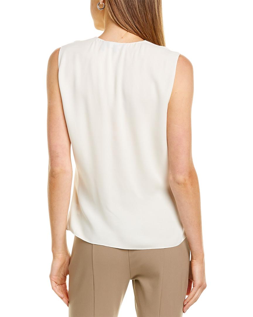 Theory Draped Silk Shell in White - Save 21% - Lyst