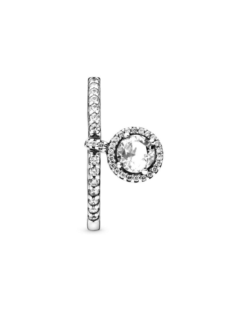PANDORA Timeless Elegance Silver Cz Round Dangle Sparkling Ring in White |  Lyst