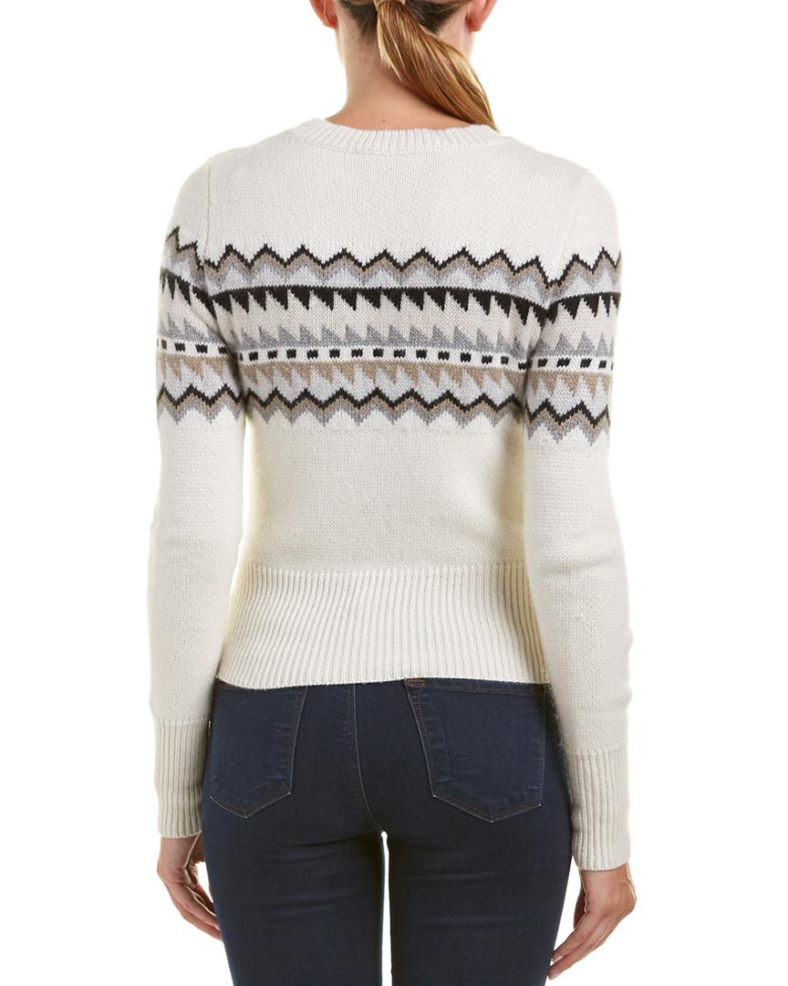 Autumn Cashmere Fair Isle Cashmere & Wool-blend Sweater in White - Lyst