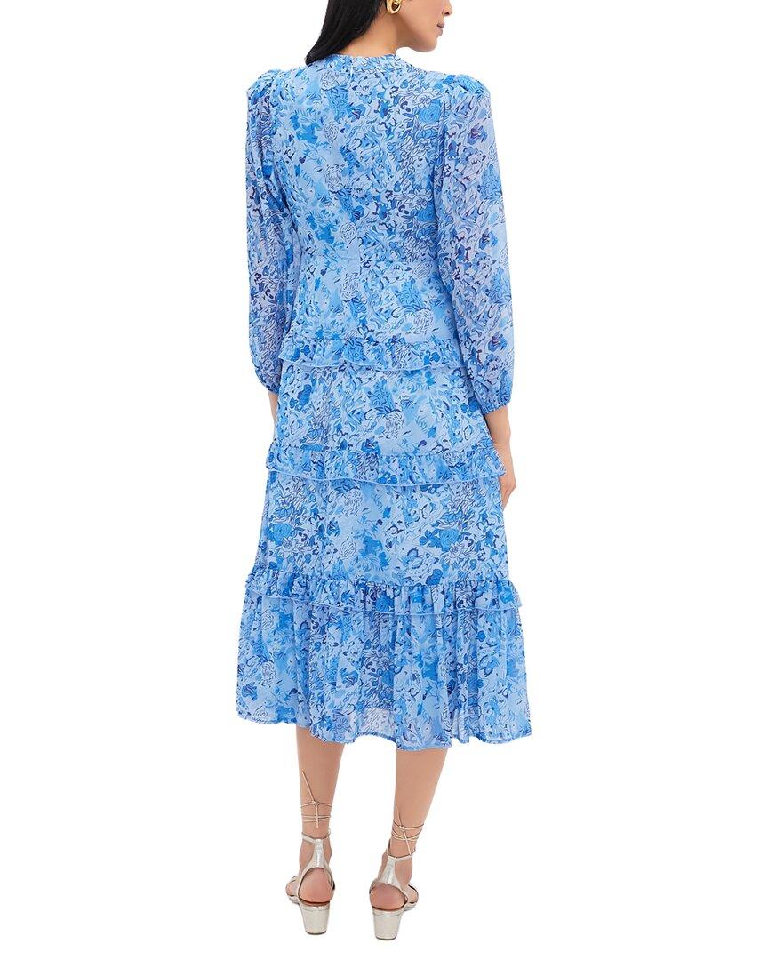 wrap silk midi dress Silk Billowy Sleeve Midi Wrap Dress