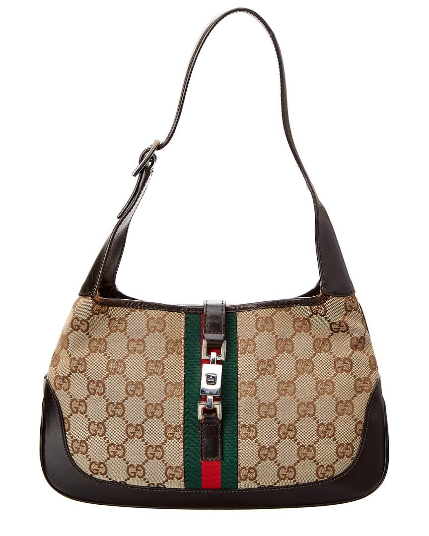 Gucci Brown GG Supreme Canvas & Black Leather Hobo Bag - Lyst