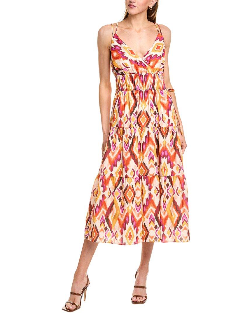 strapless open back dress Zac Posen Pink Red & Black Floral Dress Sz 6