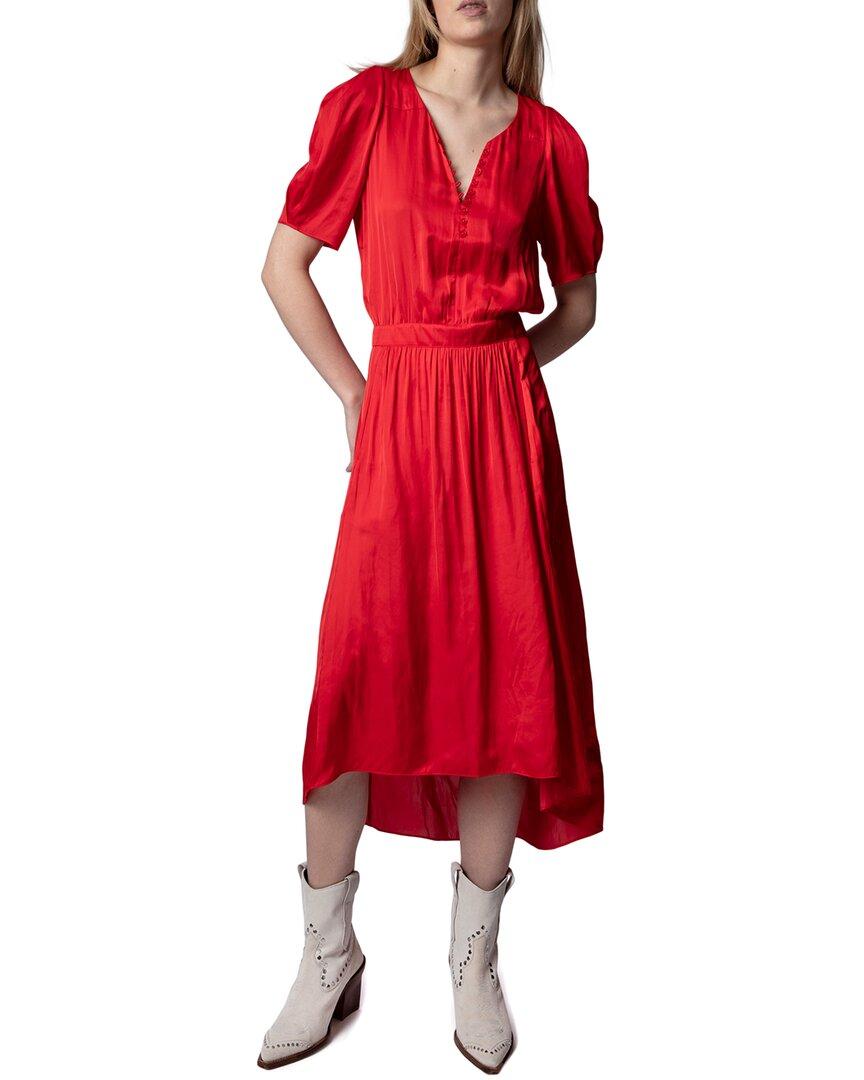 Zadig & Voltaire Ridge Satin Dress in Red | Lyst