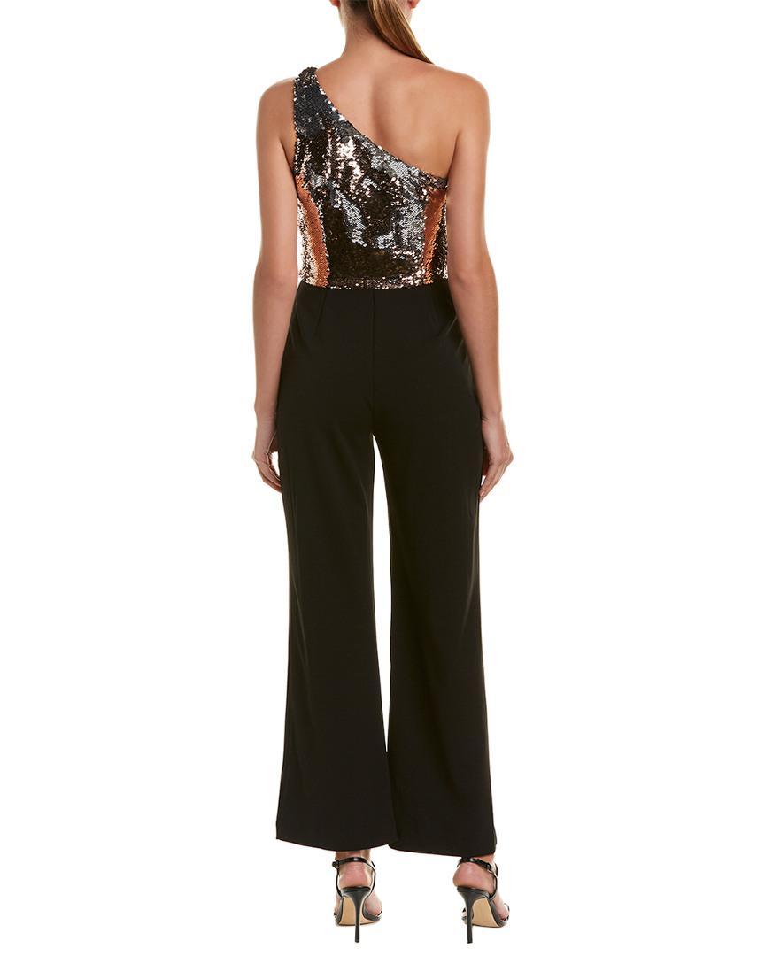 Alexia Admor Synthetic One Shoulder Reversible Sequin Bodice Jumpsuit ...