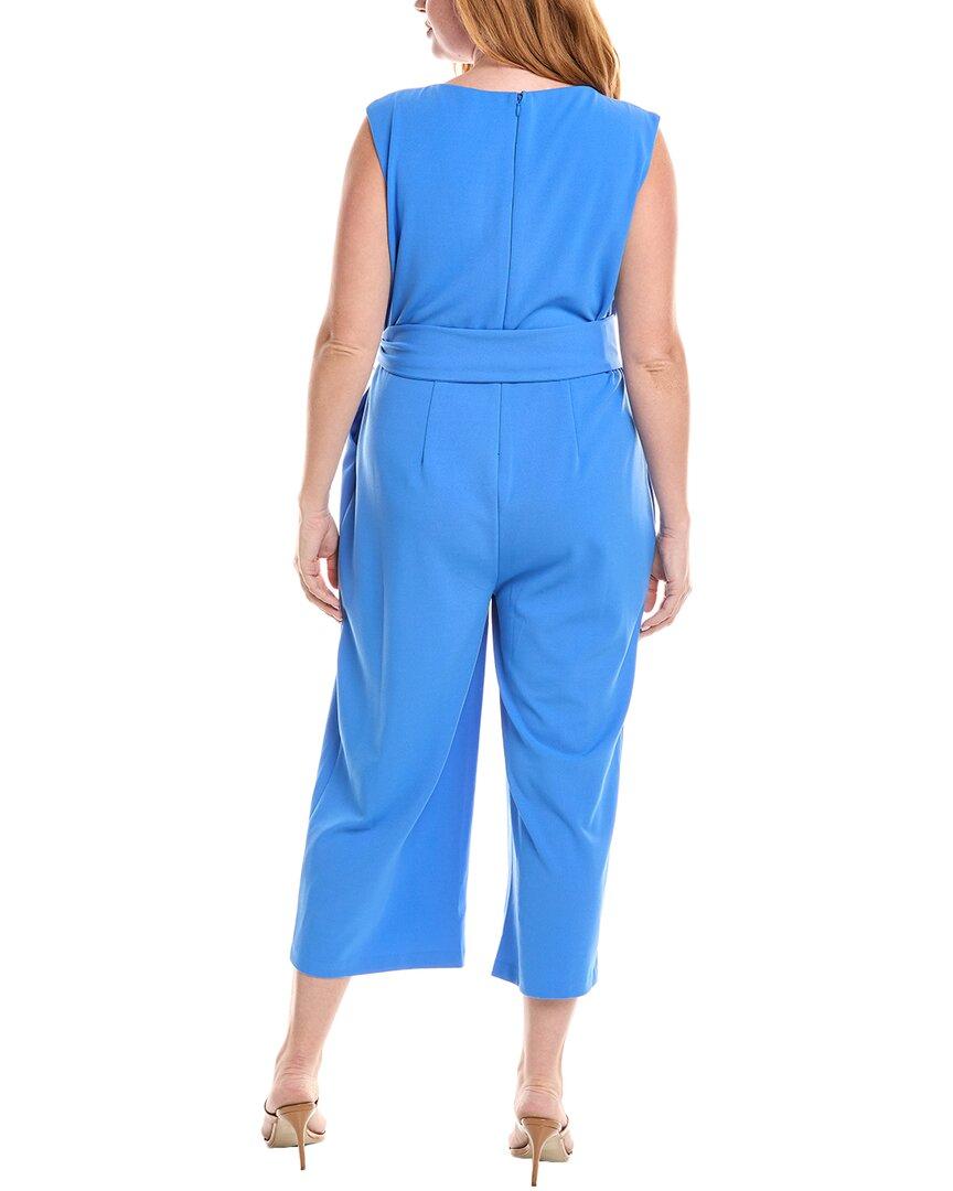 Sleeveless Jumpsuit Tahari Blue Jumpsuit Tahari V Neck Sleeveless