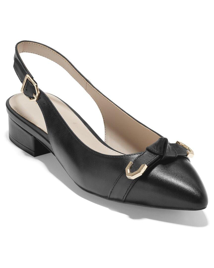 Cole Haan Menlo Skimmer Leather Flat in Black | Lyst