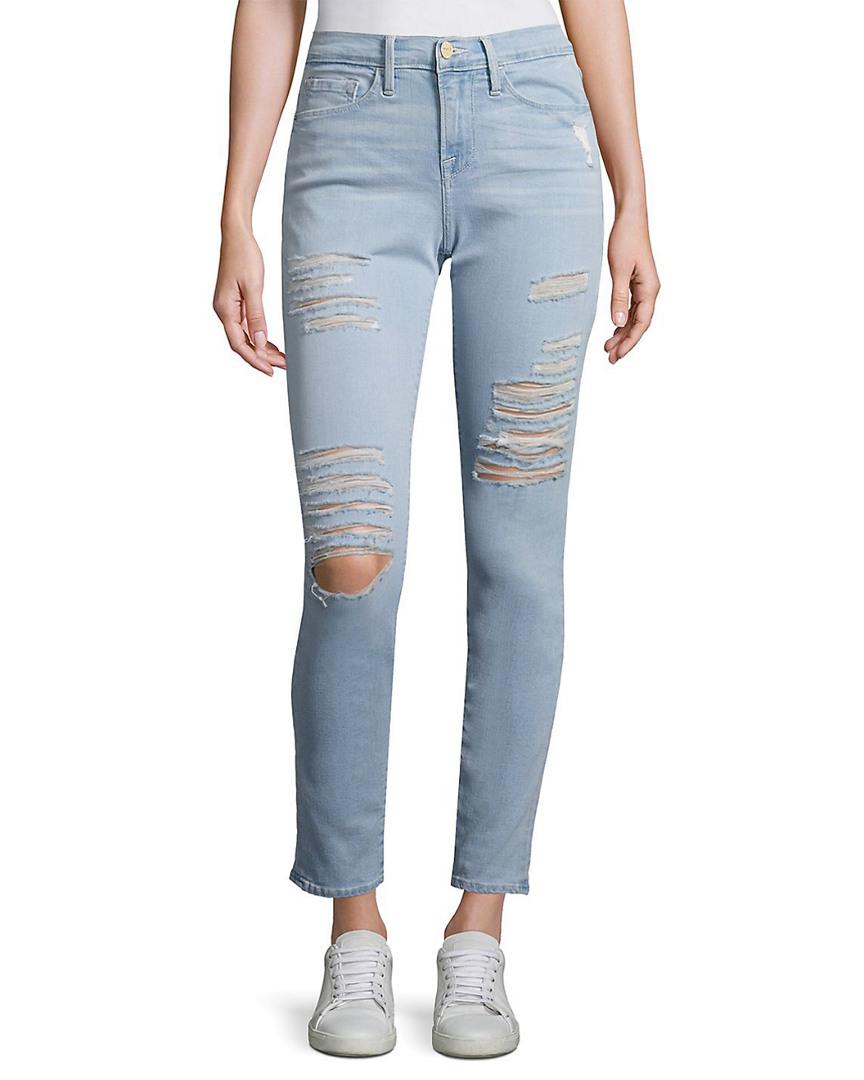 frame le skinny de jeanne distressed