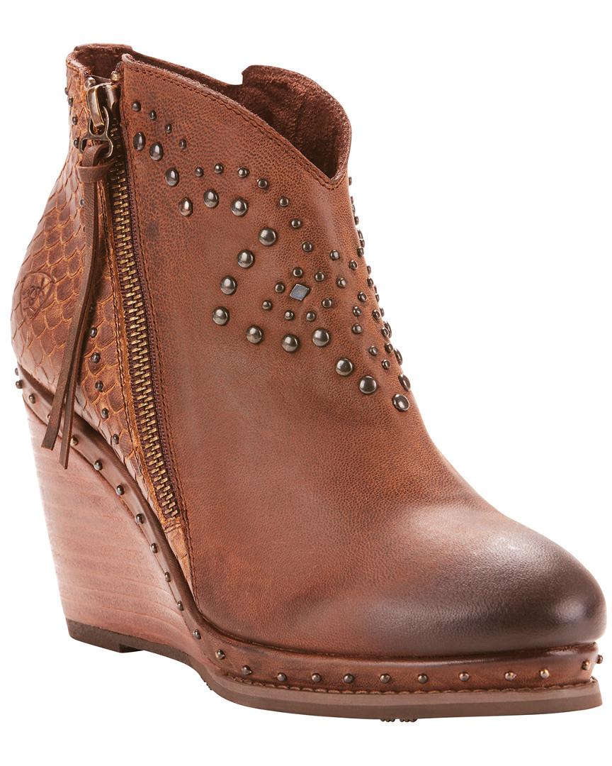 western wedge booties