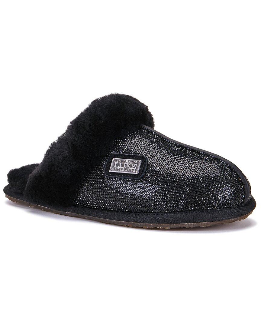 Australia Luxe Shearling Glitter Closed Slippers in Black Lyst