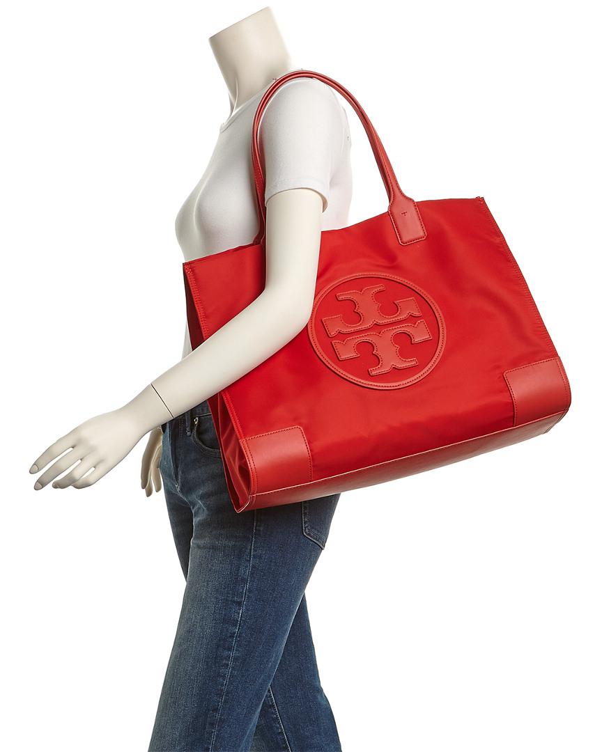 red tory burch tote bag