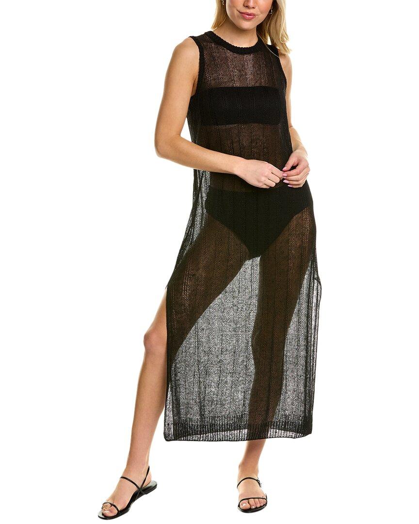 Bella Dahl Side Slit Linen-blend Midi Dress in Black | Lyst Canada