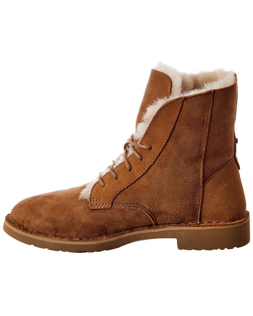 ugg quincy lace up chestnut suede