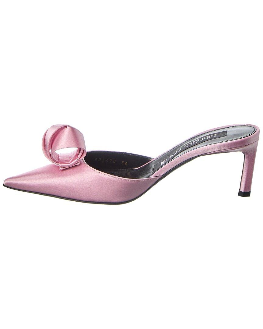 美品⭐︎sergio rossi ピンクミュール　レア物 Sergio Rossi Bigoudi Satin Mule in Pink | Lyst