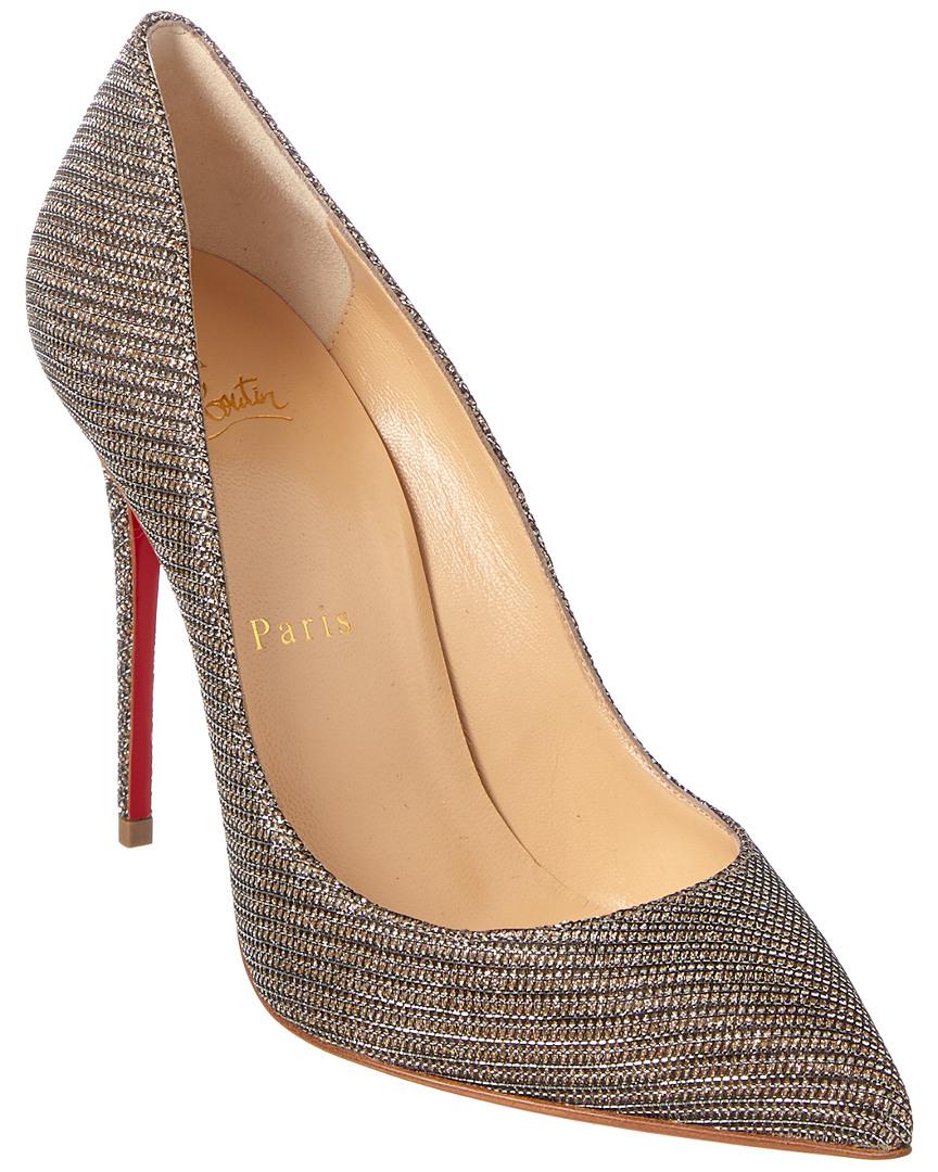 Christian Louboutin Leather Pigalle Follies 100 Glitter Chain Pump ... Christian Louboutin Leather Pigalle Follies 100 Glitter Chain Pump ...