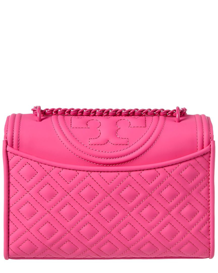 Tory Burch Fleming Matte Leather Small Convertible Shoulder Bag in Pink ...