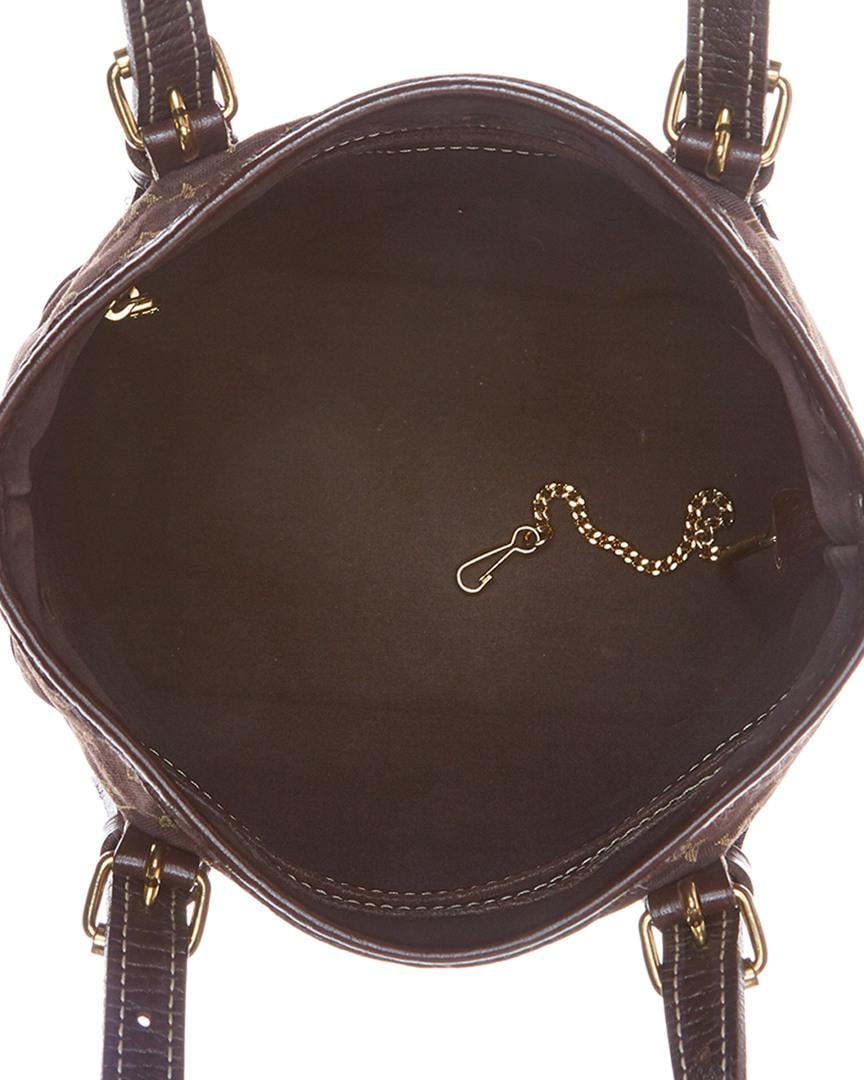 Louis Vuitton Ebene Monogram Mini Lin Canvas Petit Bucket in Brown