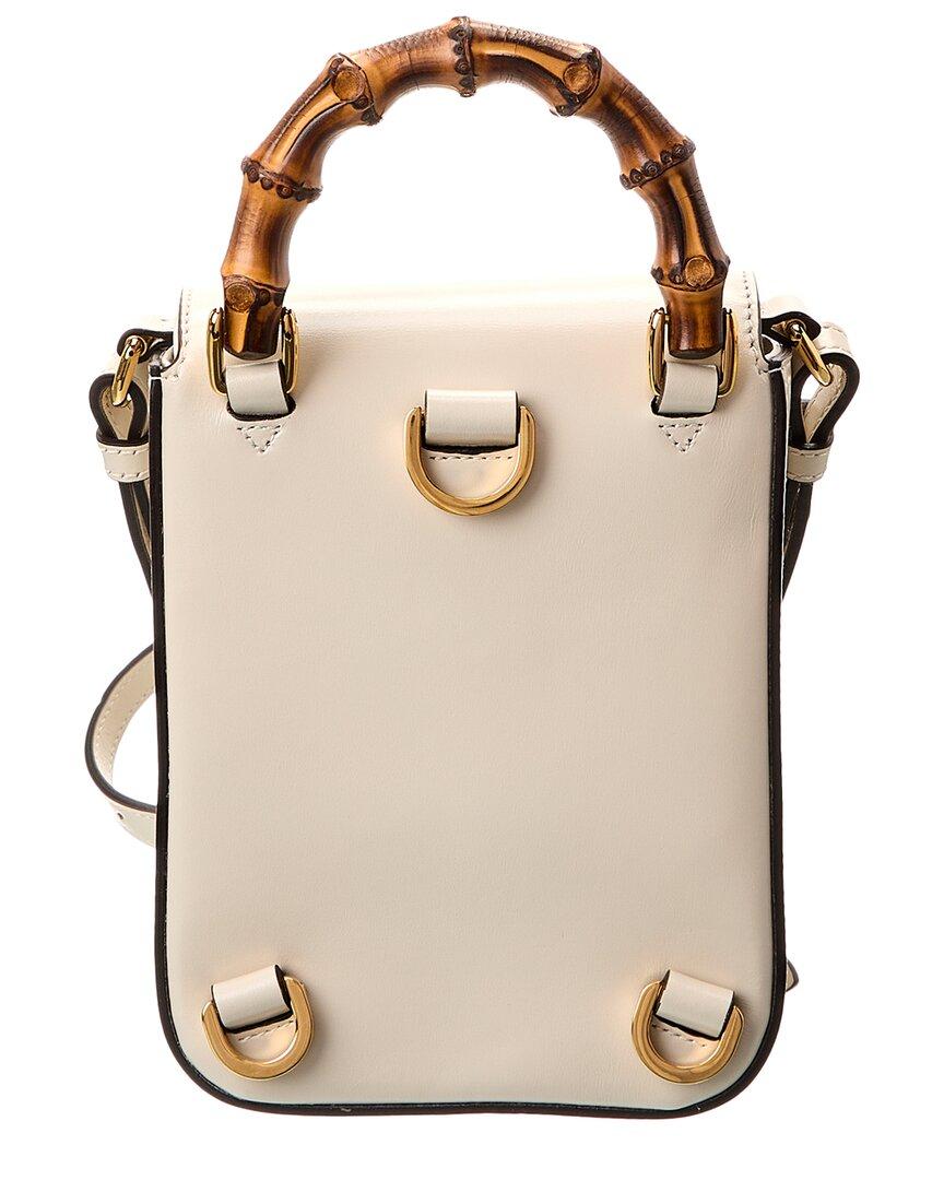 Gucci Leather Phone ポーチ gucci-White-Bamboo-Mini-
