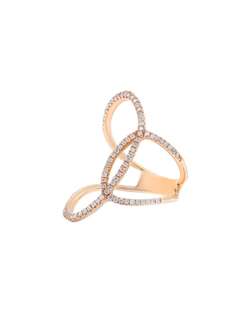 Diana M. Jewels . Fine Jewelry 14k Rose Gold 0.42 Ct. Tw. Diamond Ring ...