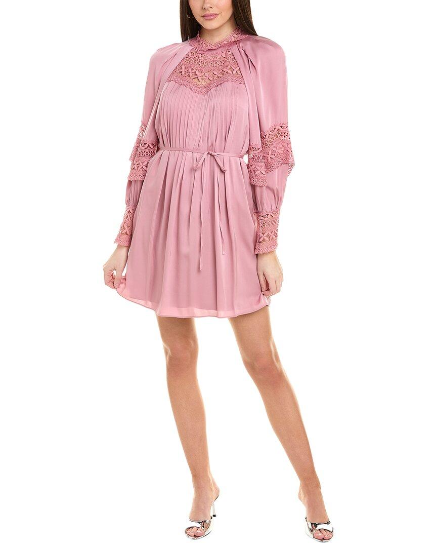 open lace back dress EMANUEL UNGARO PINK POLKA DOT OFF THE SHOULDER HIGH NECK DRESS – Found And  Vision main image 1