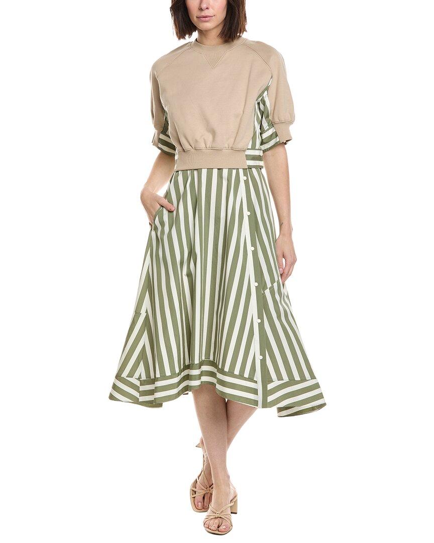 balloon sleeve green dress Viclans Balloon Sleeve Satin Mini Green Dress main image 0