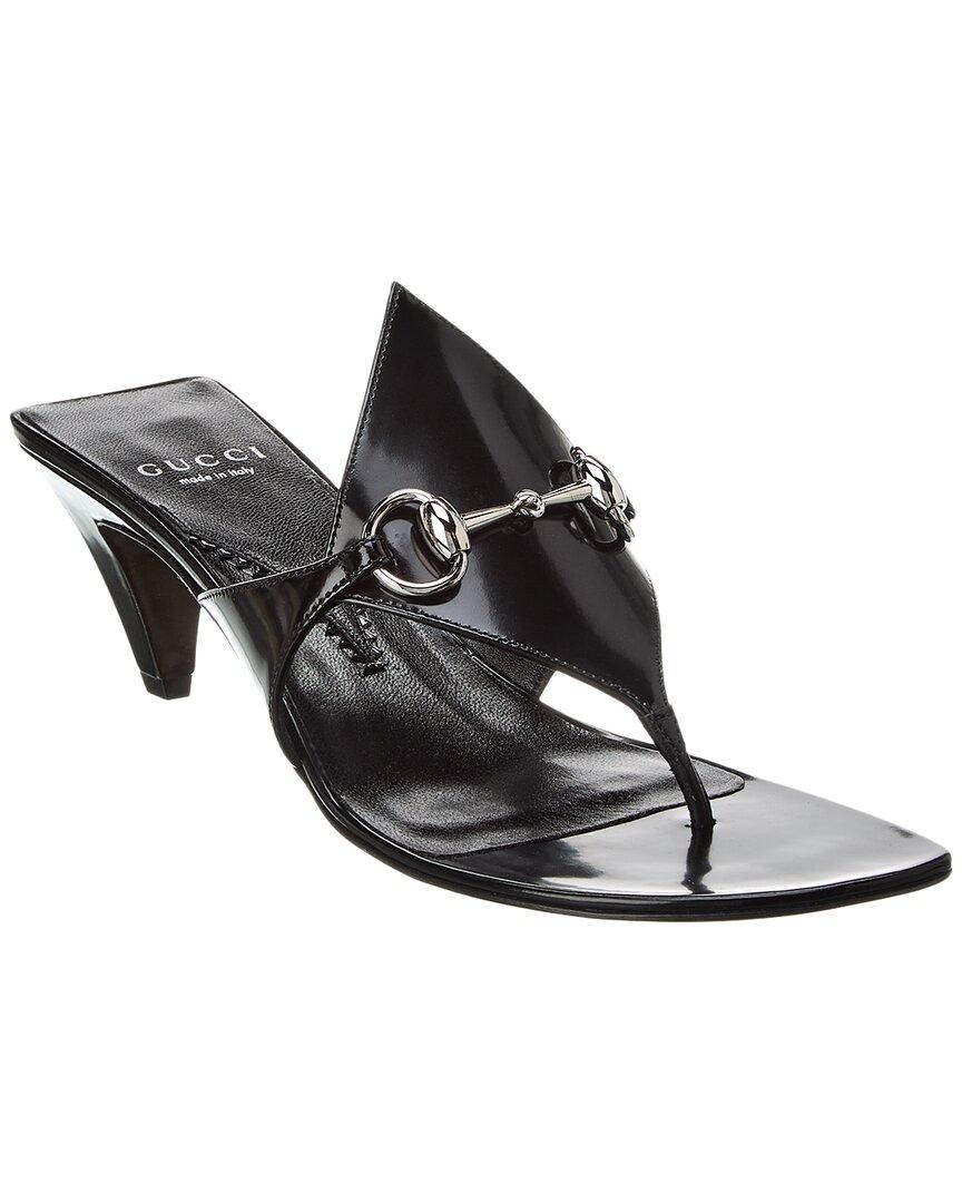 Gucci Horsebit Leather Thong Sandal in Black Lyst Canada