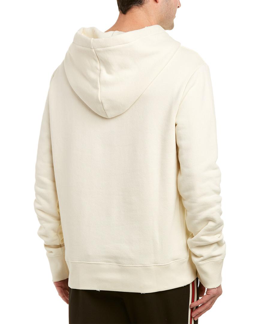 Gucci Cotton Logo Hoodie in White for Men - Lyst