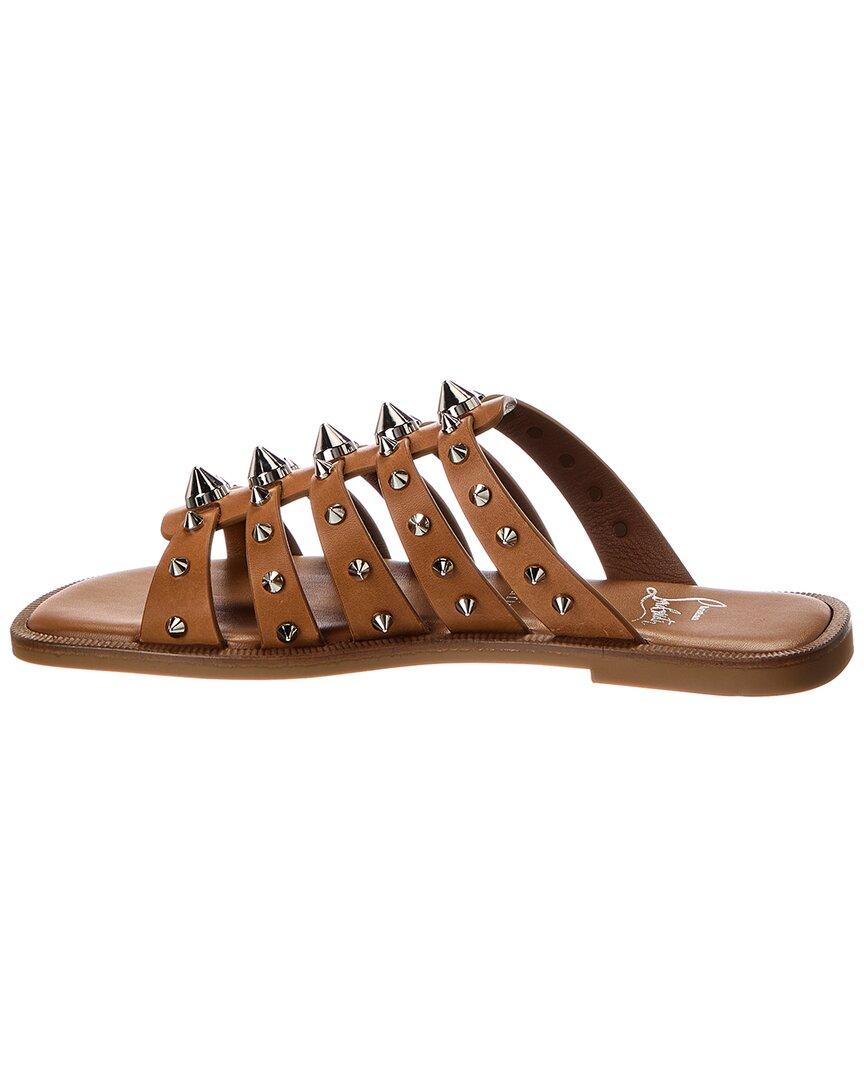 クリスチャンルブタン YACHT SPIKES FLAT CALFデッキシューズ Designer Christian Louboutin Yacht Spikes Flat Calf for Women - Up