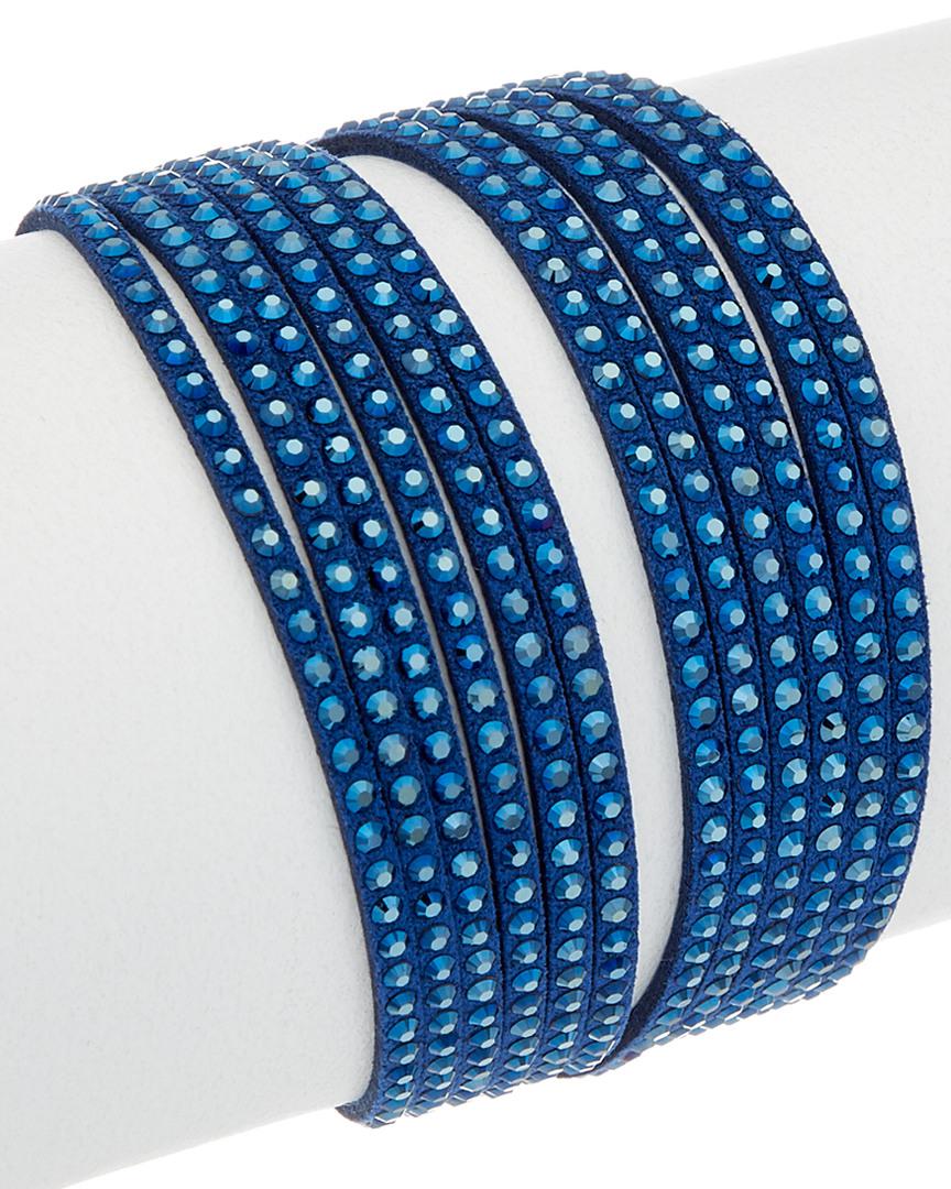 Swarovski Crystal Slake Leather Wrap Bracelet | Lyst