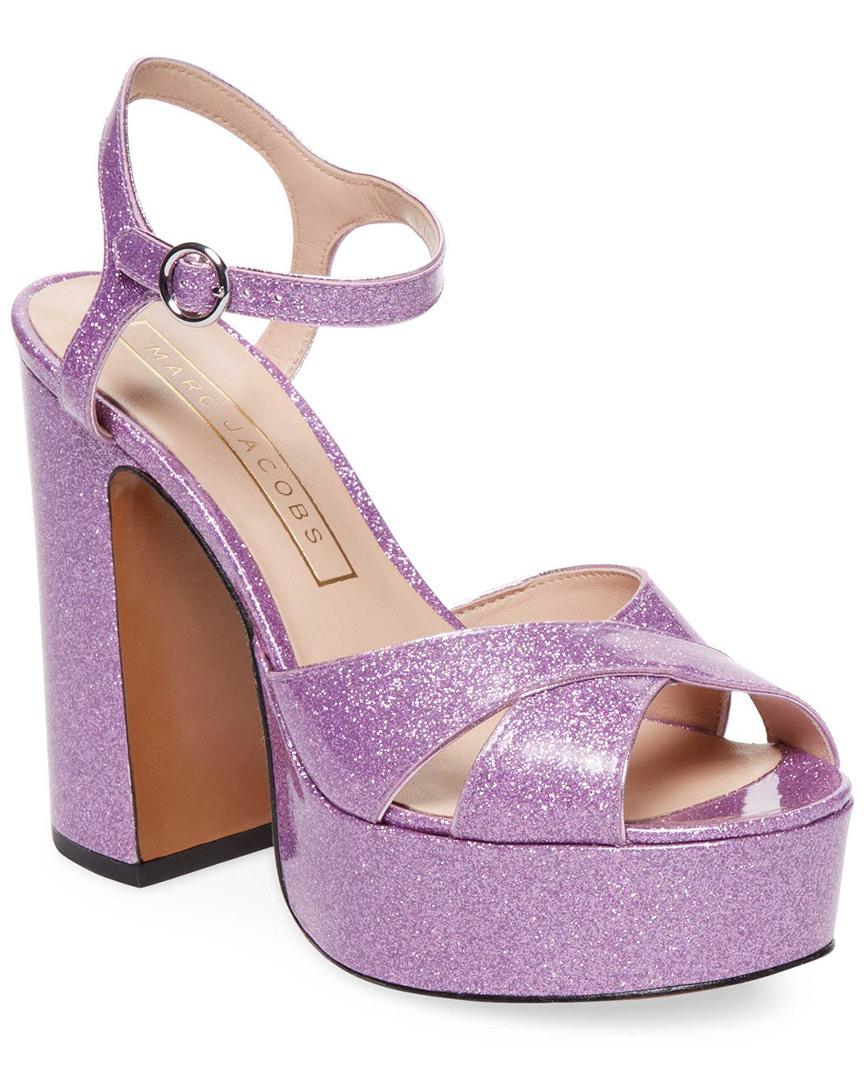 purple platform sandals