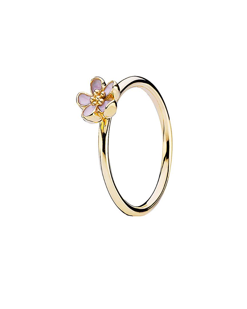 PANDORA Cherry Blossom 14k Enamel Stackable Ring in Pink (Metallic