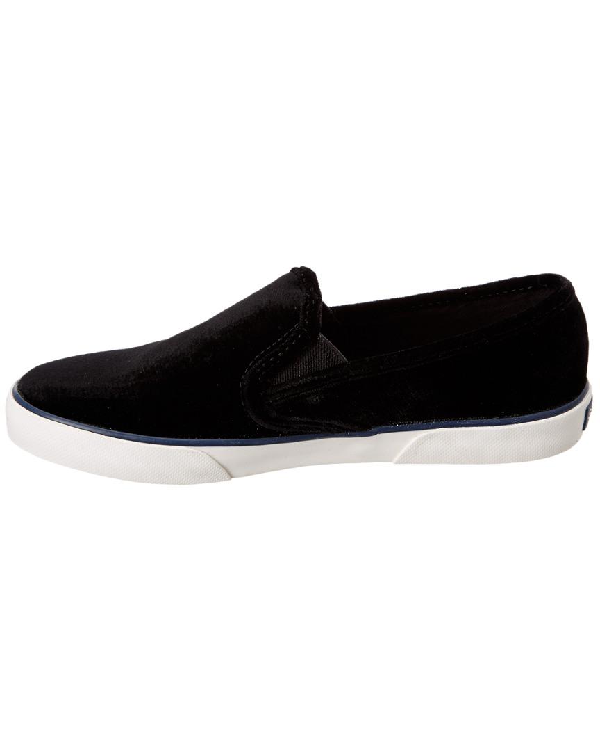 black sperry slip on sneakers