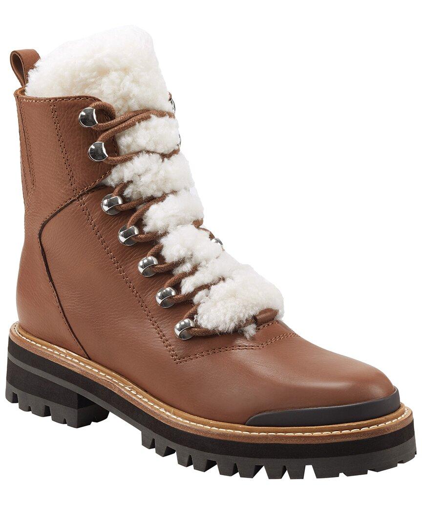 Marc fisher shearling lace up boot deals