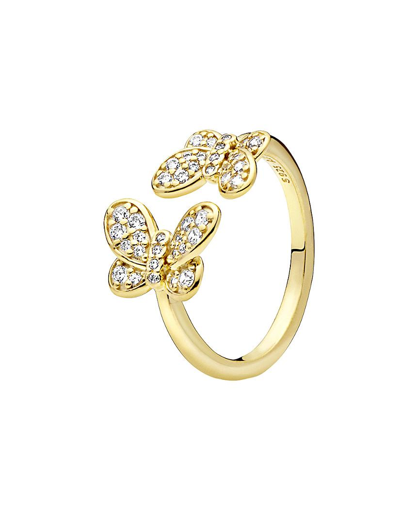 PANDORA Jewelry Shine 18k Plated Cz Butterfly Open Ring in Metallic - Lyst