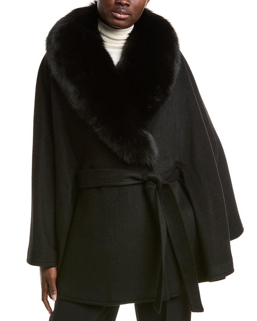 Satin sleeveless cape coat